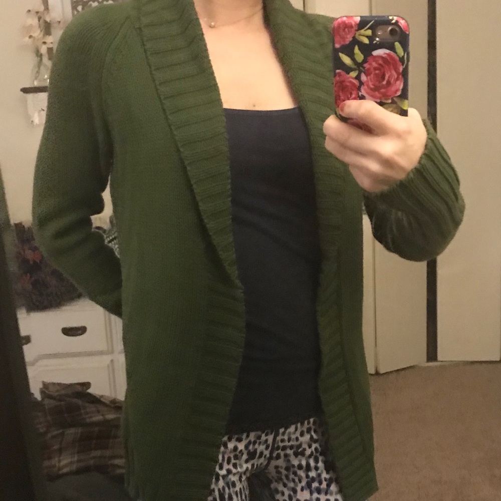 Olive green cardigan